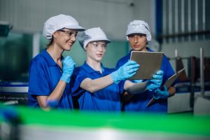 inspector checking belt